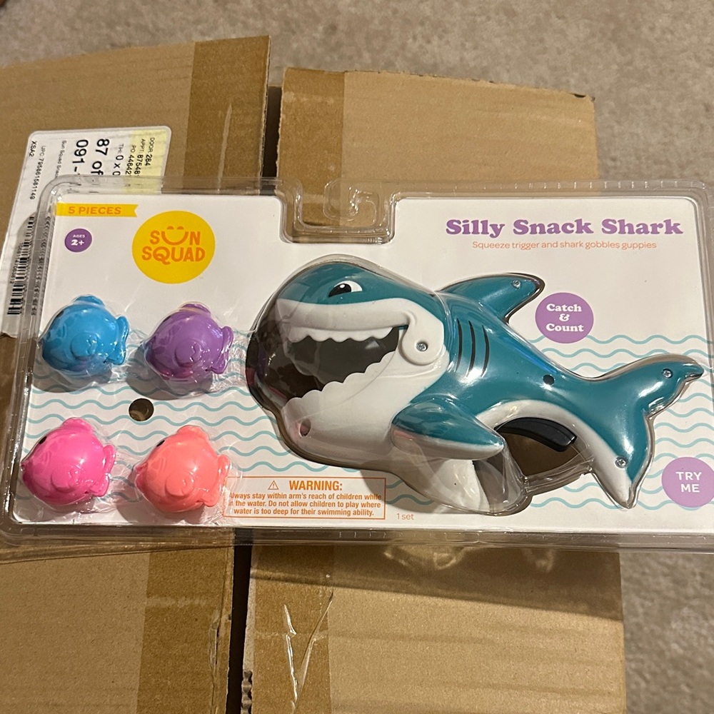 Silly Snack Shark Toy - Blue and White